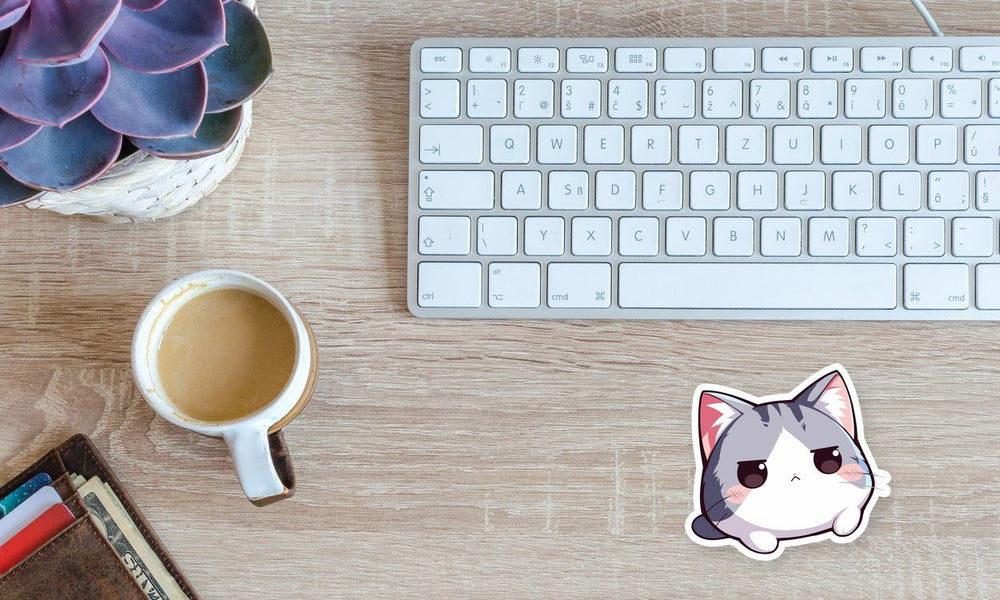 Kawaii Moody Cat Sticker
