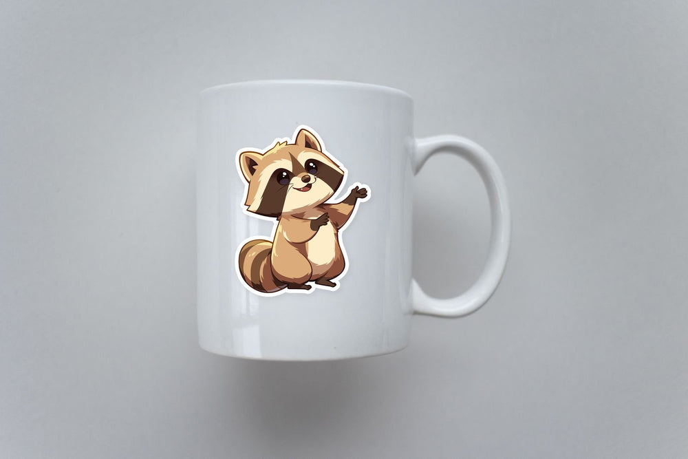 Cute Raccoon Waving Sticker