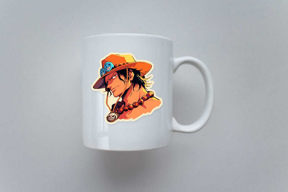 One Piece Ace Smirking Sticker