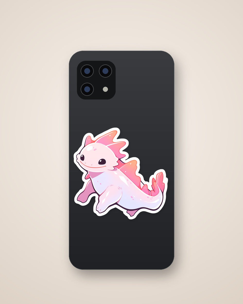 Pink Kawaii Axolotl Sticker