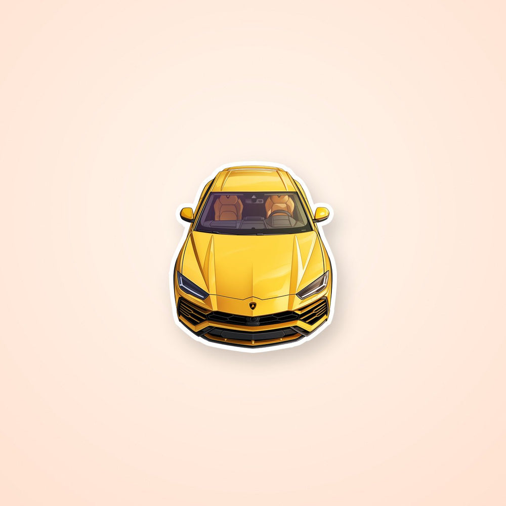 Yellow Lamborghini Urus Top View Sticker