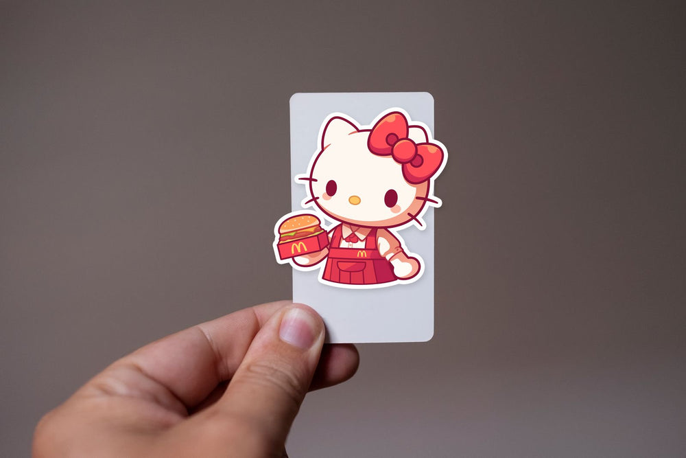 Hello Kitty Mcdonalds Worker Sticker