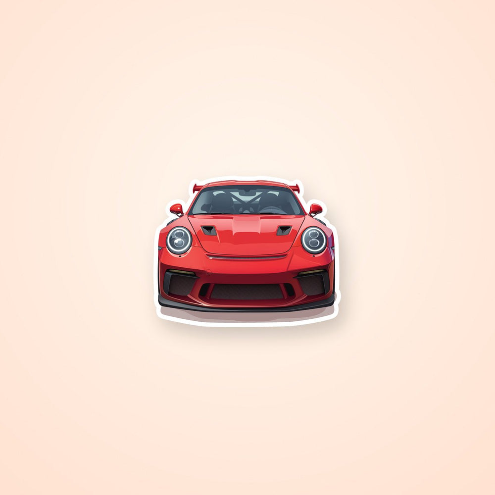 Red Porsche Sports Car Sticker