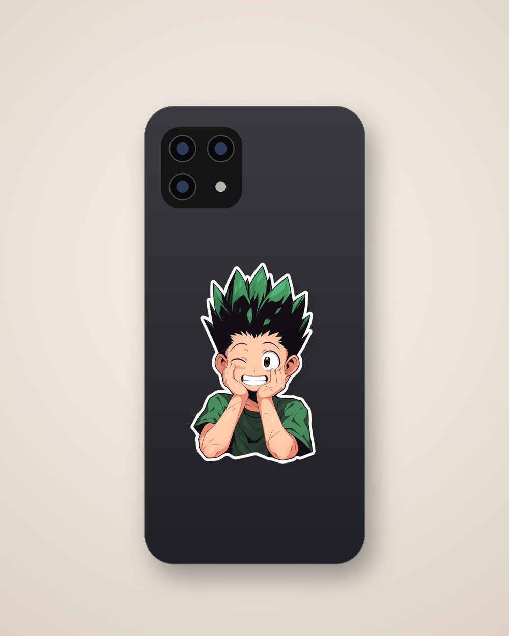 Smiling Gon Freecss Holding Head with Hands Sticker