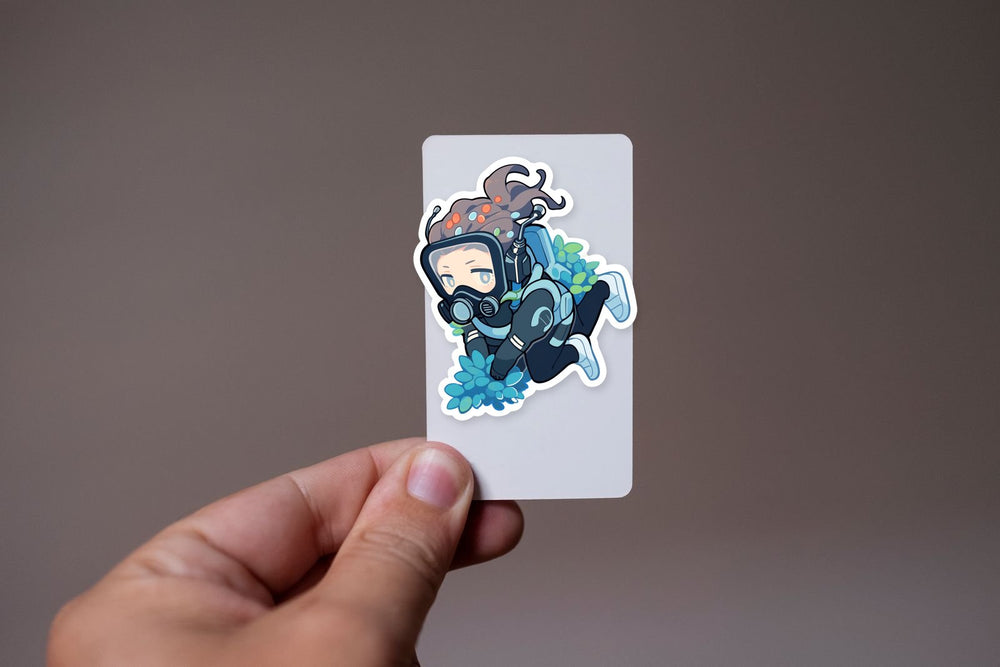 Cute Girl in an Underwater Suit Sticker
