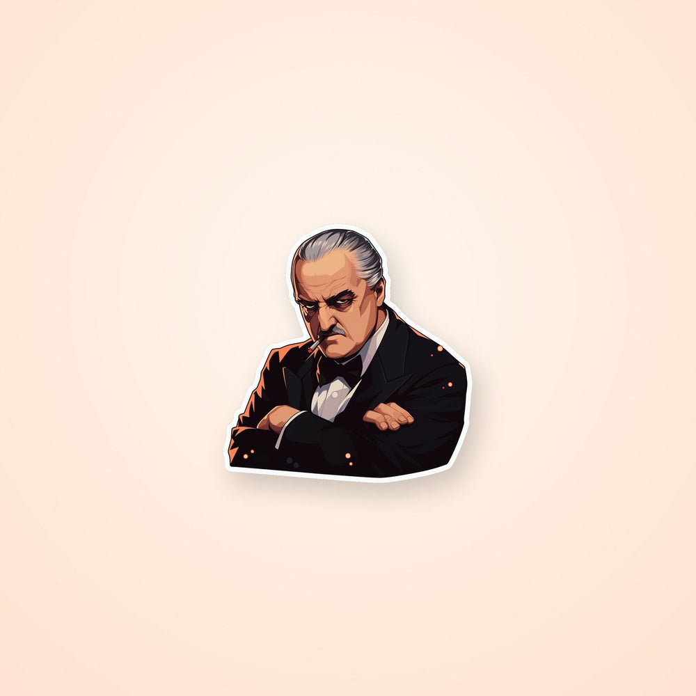 The Godfather Vito Corleone Smoking Sticker