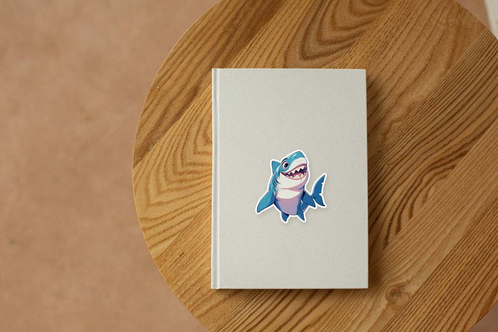 Happy Shark Cartoon Sticker