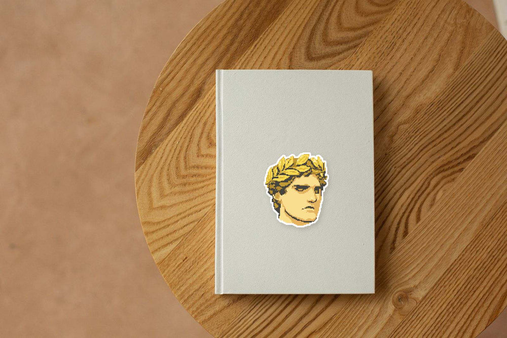 Pixel Roman Statue Laurel Crown Sticker
