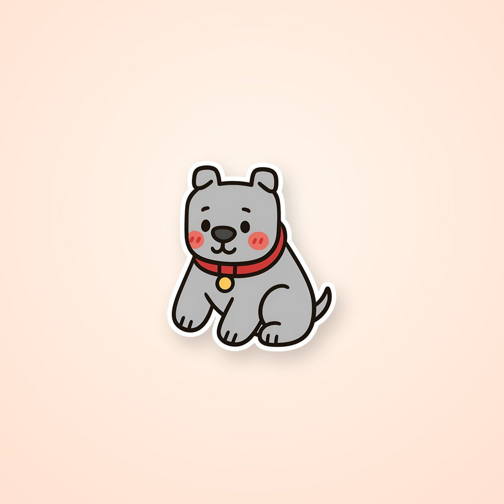 Minecraft Cute Grey Dog Sticker
