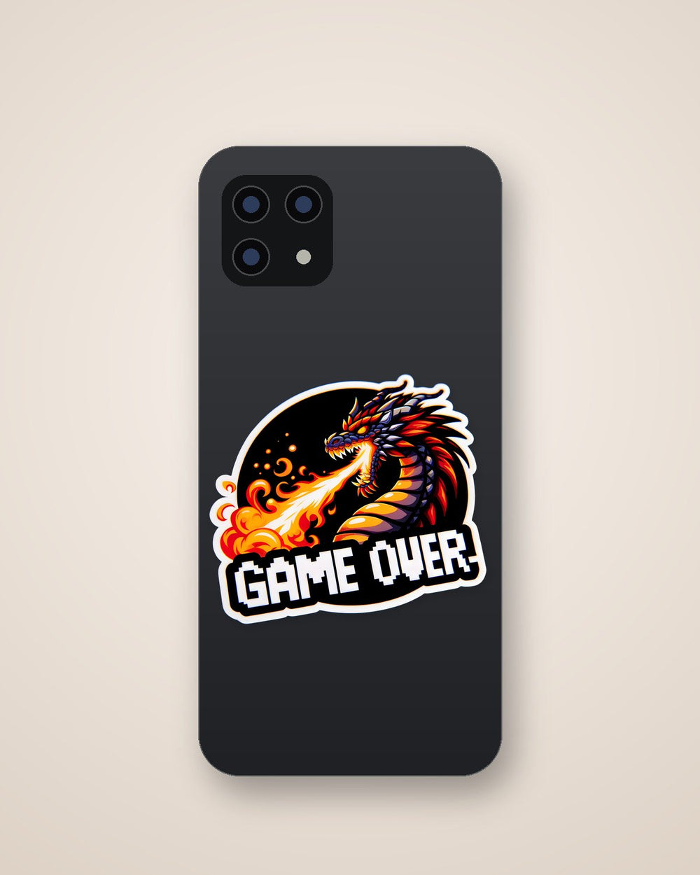 Game Over Dragon Fire Pixel Sticker