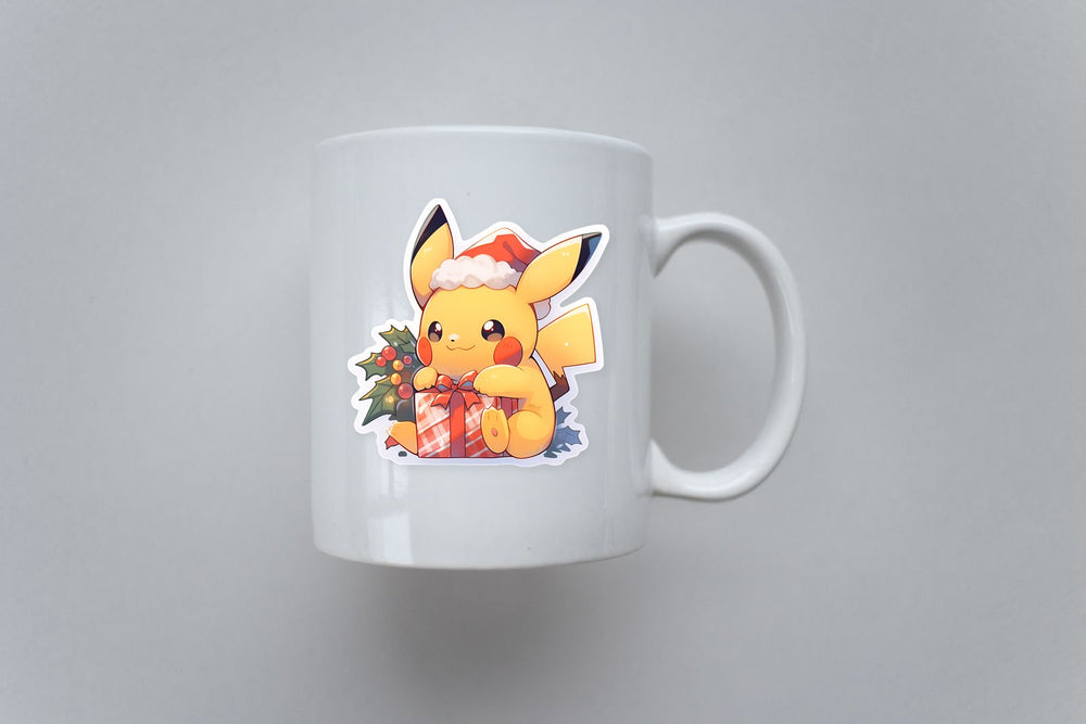 Pikachu in Hat Christmas Gift Sticker