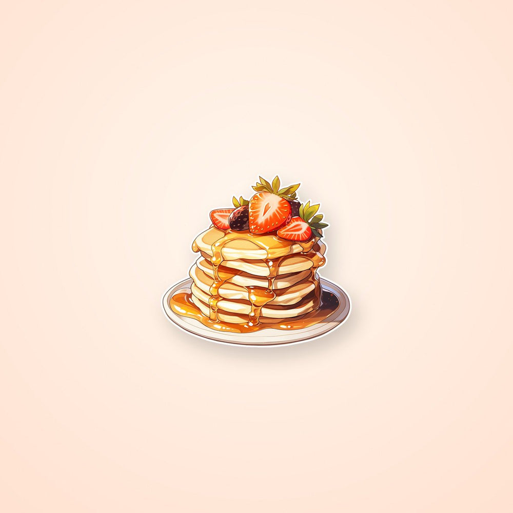 Pancakes with Strawberries & Honey Sticker