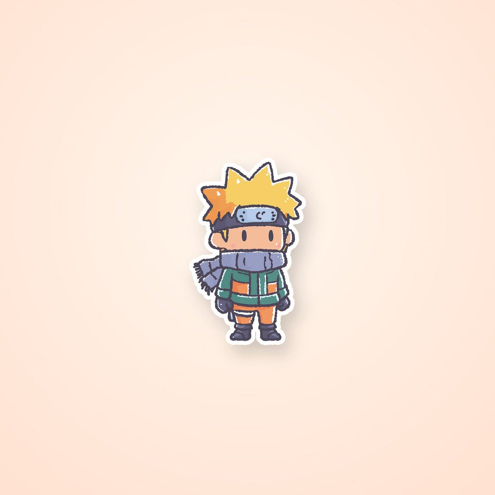 Chibi Naruto Winter Scarf Sticker
