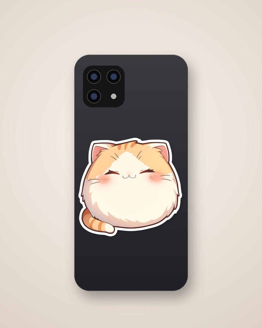 Funny Fat Cat Chibi Sticker