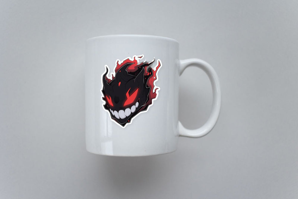 Black & Red Ghost Halloween Sticker