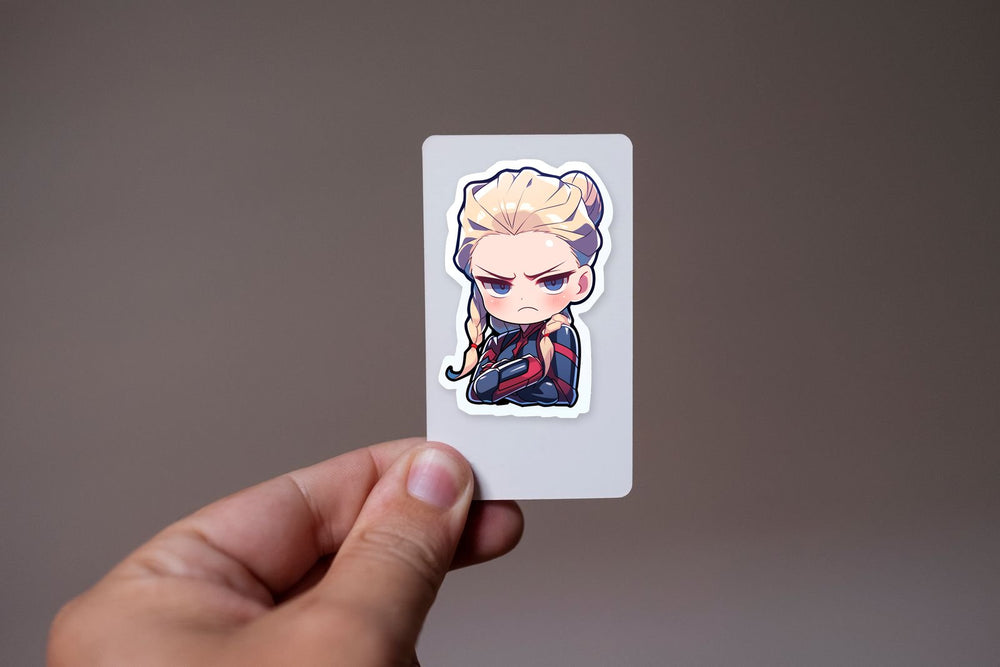 Chibi Angry Captain Marvel Sticker