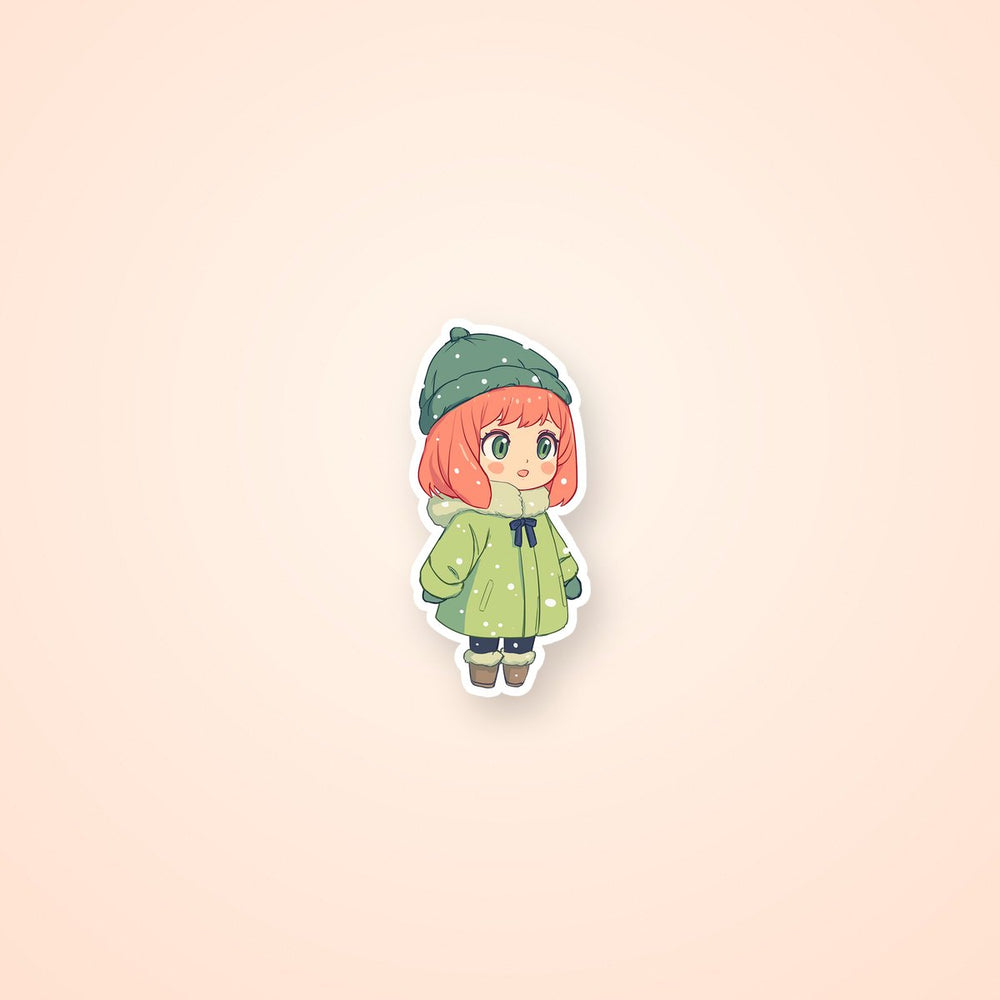 Anya Forger Winter Outfit Spy X Family Sticker
