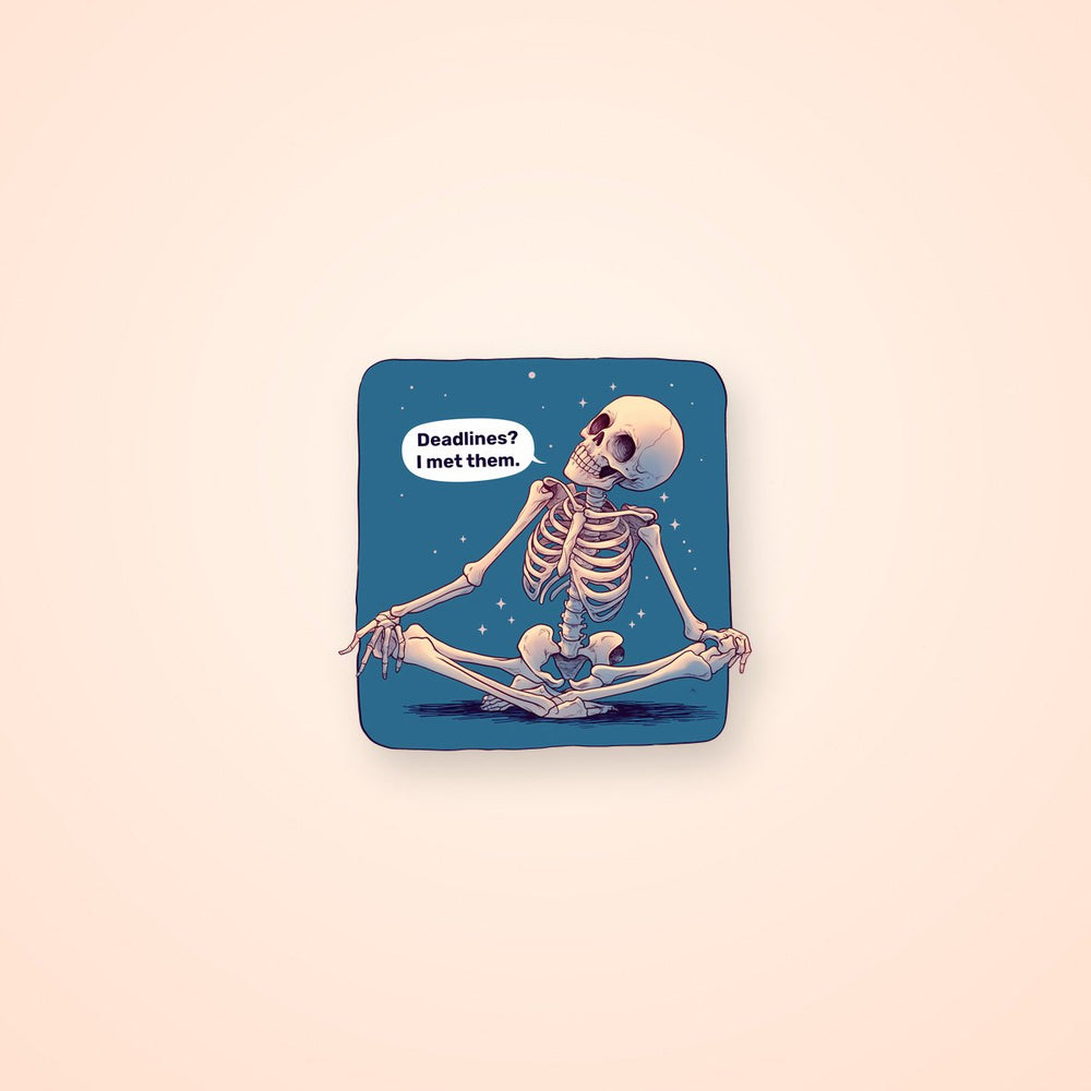 Funny Skeleton Yoga Sticker