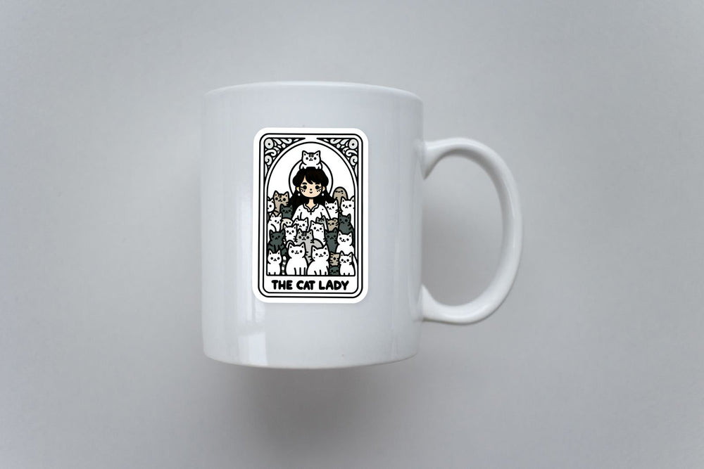 Cat Lady Funny Tarot Sticker