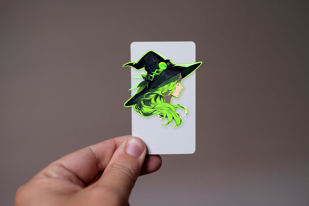 Green Witchy Anime Girl Sticker