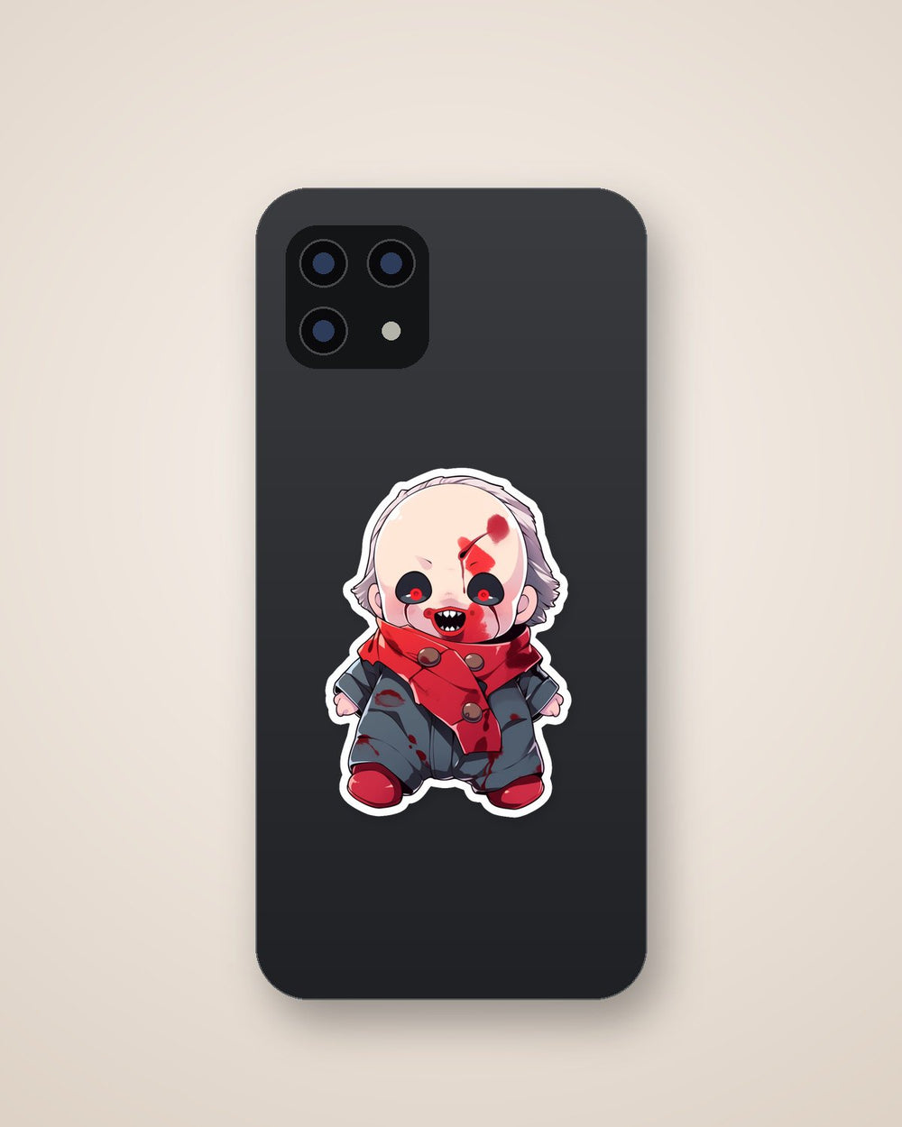 Scary Doll Halloween Sticker