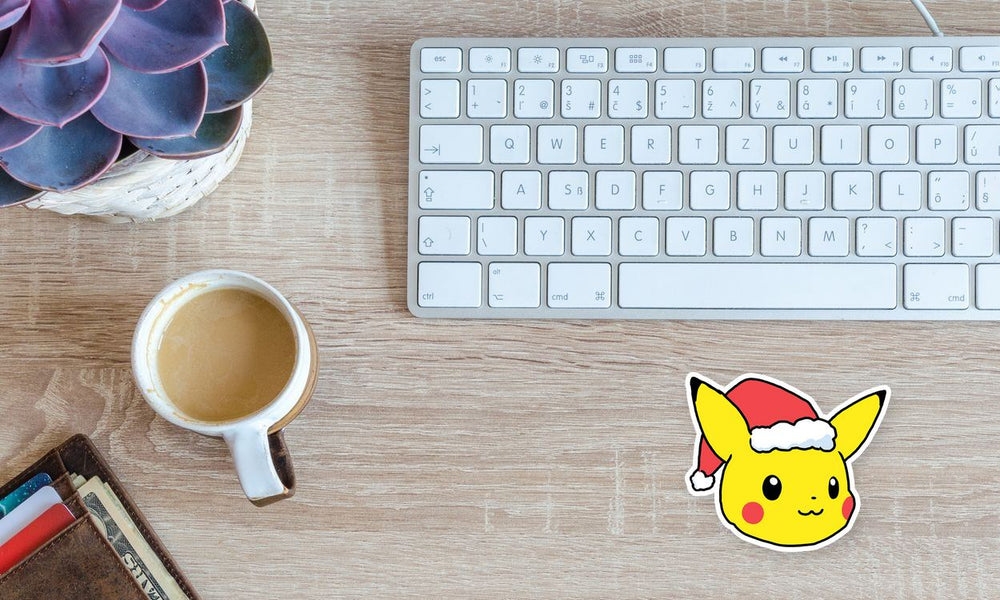 Pikachu Santa Hat Christmas Kawaii Sticker