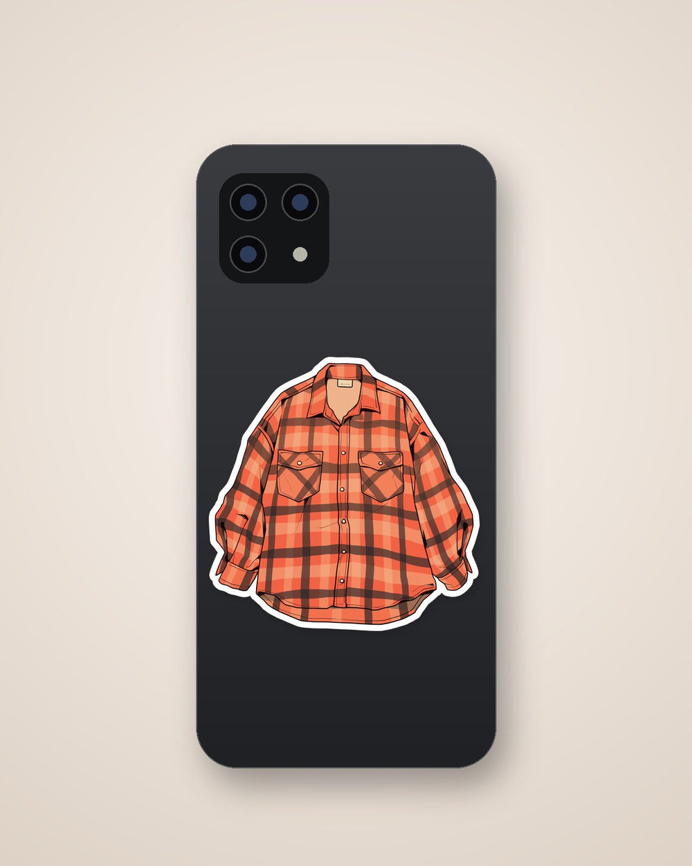 Orange Flannel Shirt Sticker