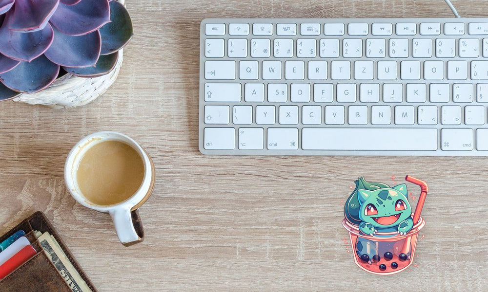 Bulbasaur Boba Tea Cute Sticker