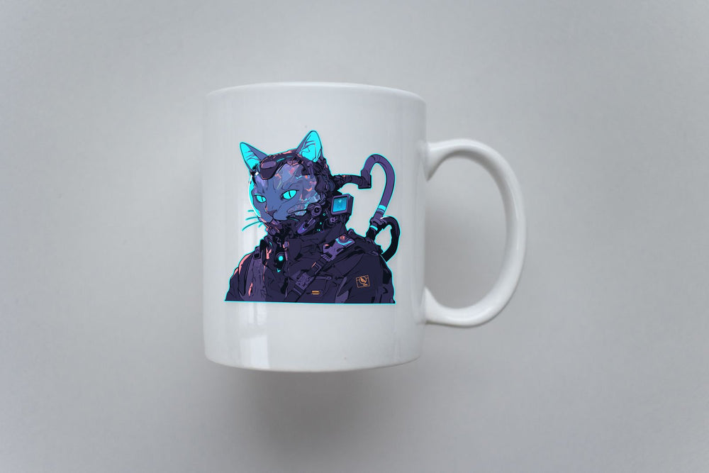 Cyberpunk Cat Soldier Sticker