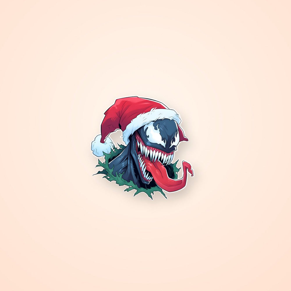 Marvel Venom in Christmas Hat Sticker