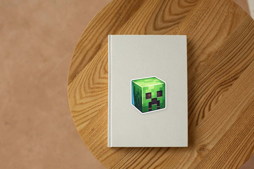 Minecraft Creeper Cube Head Sticker