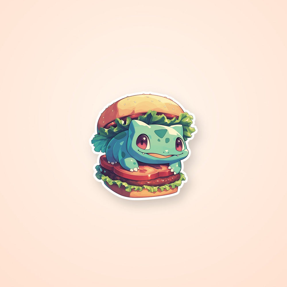 Bulbasaur Burger Funny Sticker