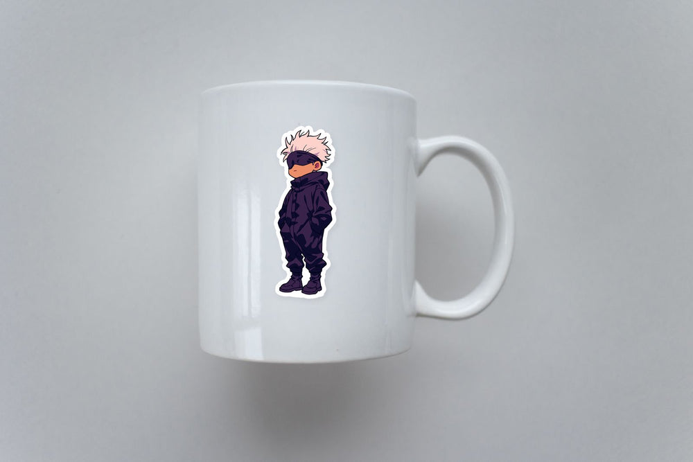 Chibi Satoru Gojo Dark Hoodie Sticker