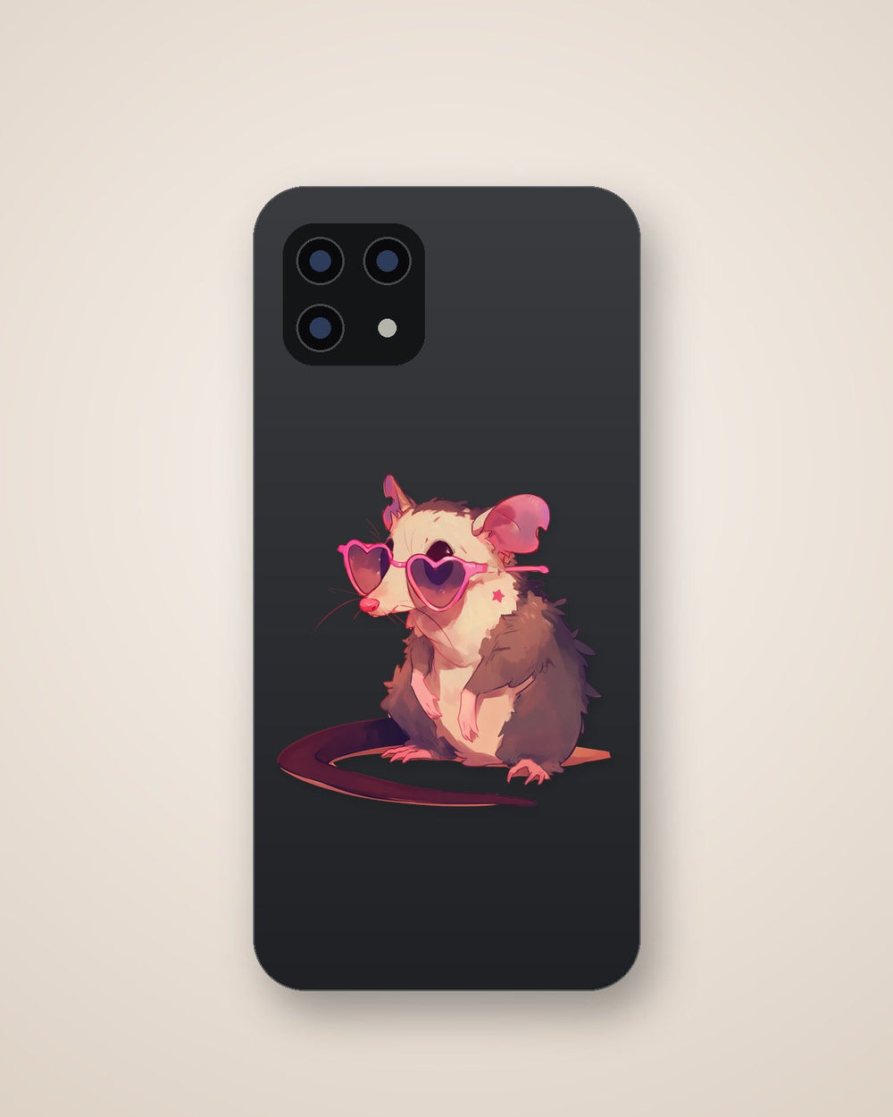 Funny Opossum Heart Sunglasses Sticker