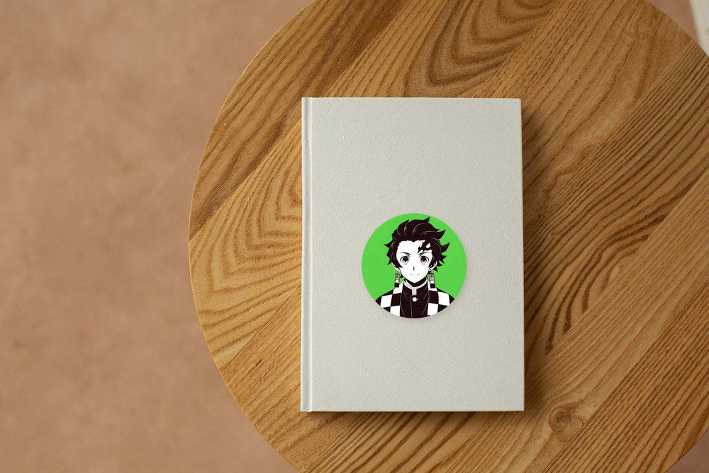 Tanjiro Kamado Green Round Sticker