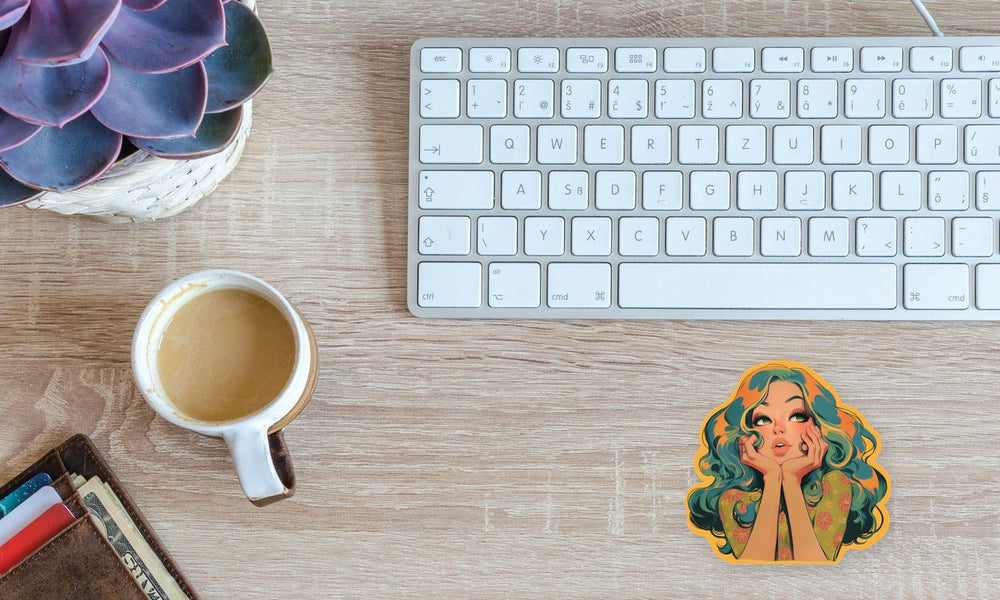 Retro Girl Pop Art Sticker