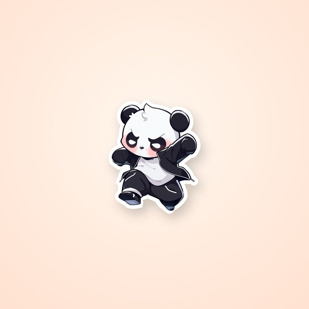 Cute Panda in Jacket Sticker