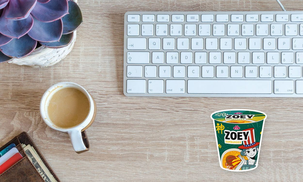 Zoey Hamburger Ramen Cup K-Pop Demon Hunters Sticker