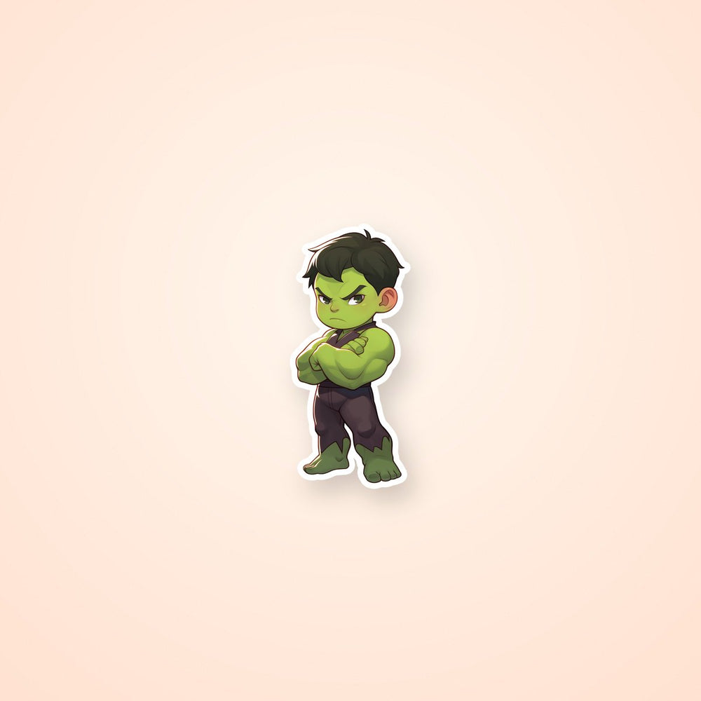 Cute Hulk Green Superhero Sticker