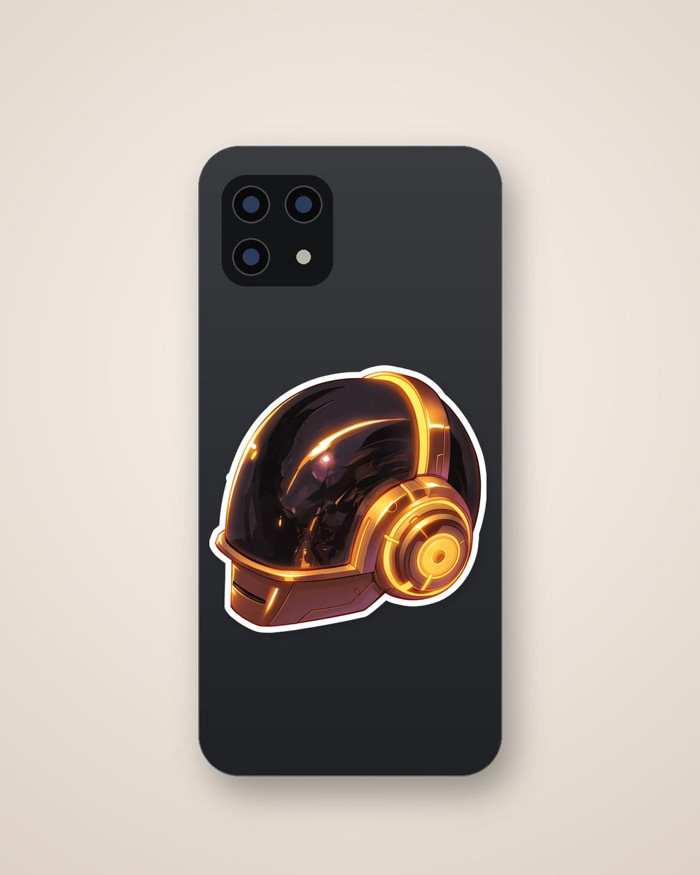 Daft Punk Gold Helmet Sticker