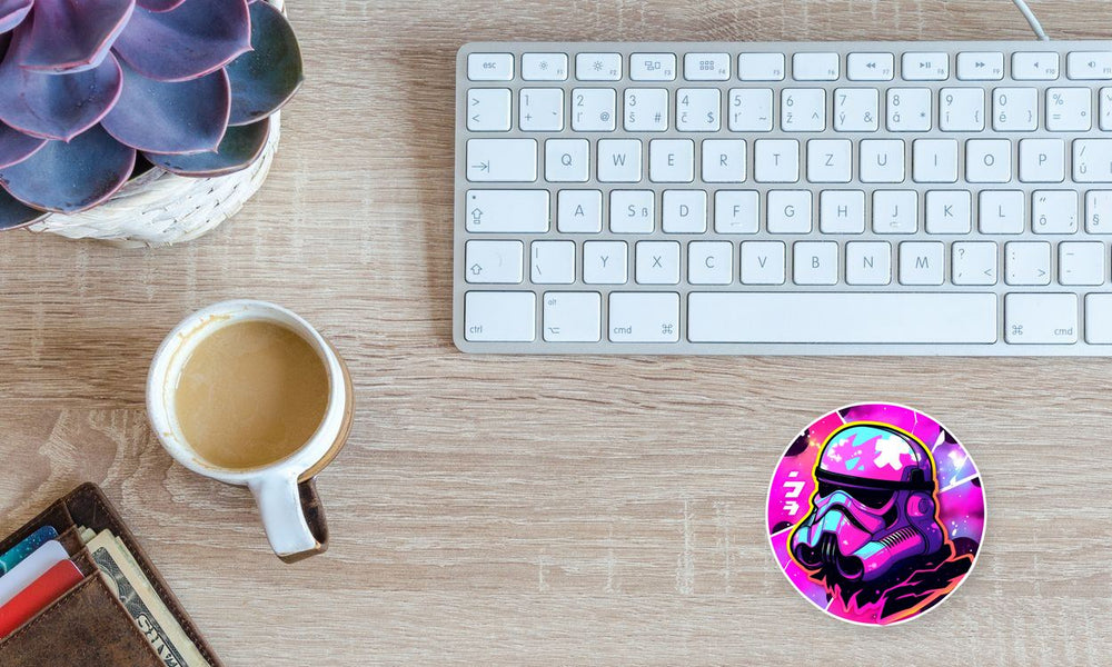 Star Wars Pink Trooper Head Round Sticker