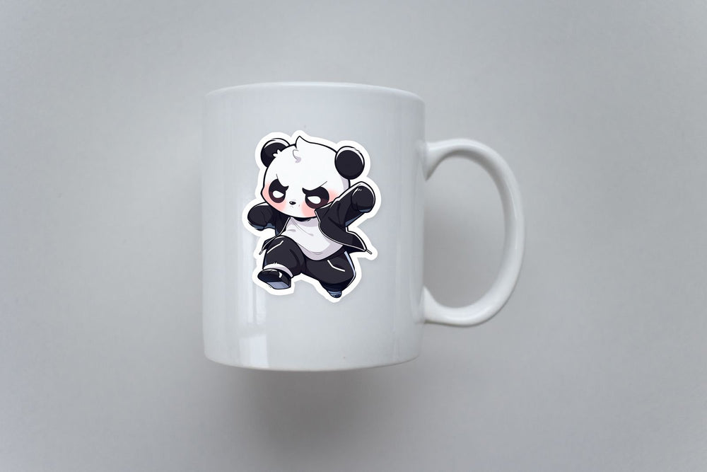 Cute Panda in Jacket Sticker
