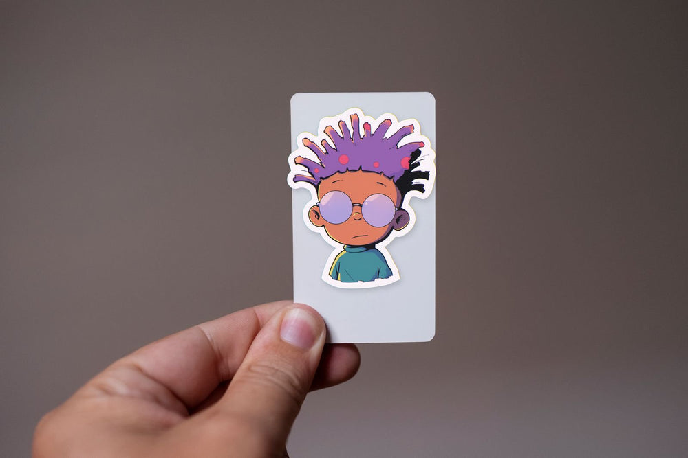 Rugrats Style Trendy Guy in Round Sunglasses Sticker