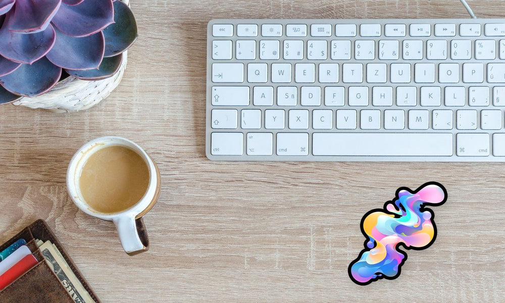 Abstract Gradient Liquid Waves Sticker
