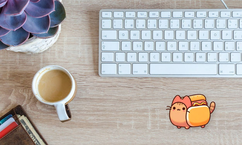 Cute Cat Hotdog Sticker