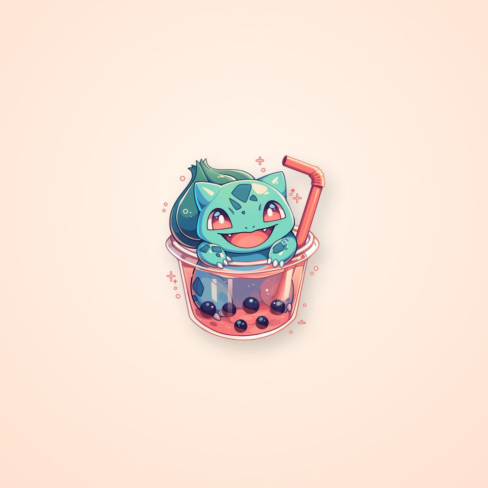 Bulbasaur Boba Tea Cute Sticker