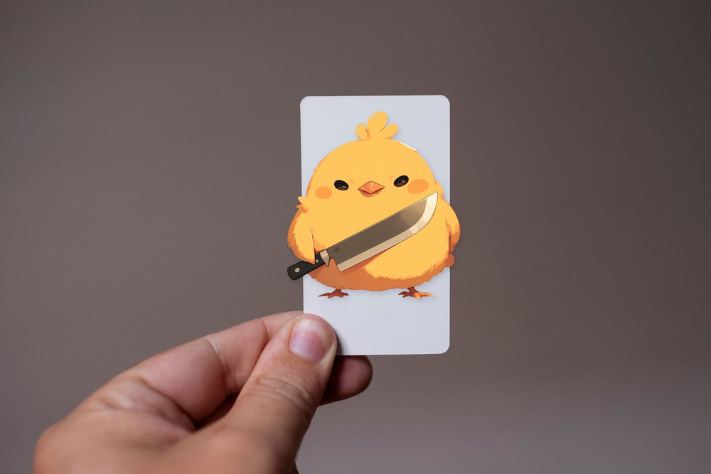 Cute Chicken Knife Menace Sticker