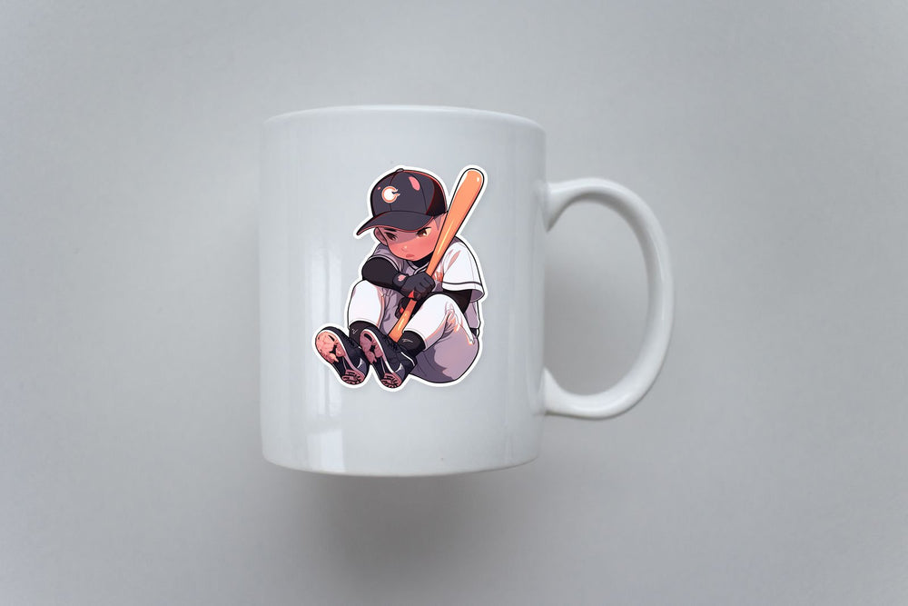 Shy Baseball Player Sticker