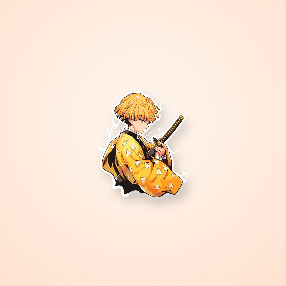 Demon Slayer Zenitsu Side Stance with Katana Under Arm Sticker