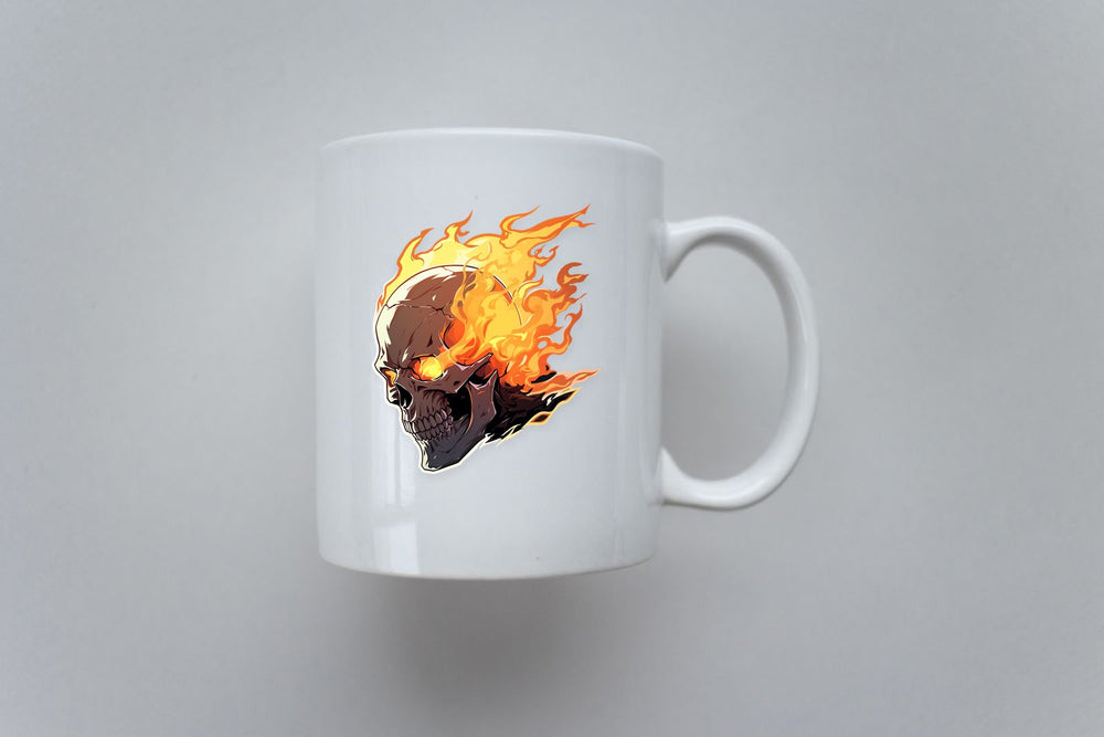 Burning Skull Art Sticker
